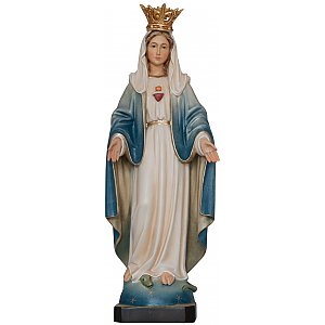 3304 - Sacro Cuore di Maria Immacolata con corona legno