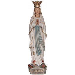 33251 - Madonna Lourdes con corona legno Valgardena