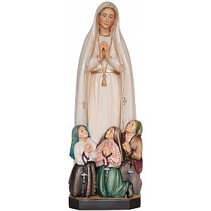 3343 - Madonna di Fatima con 3 Pastorelli in legno